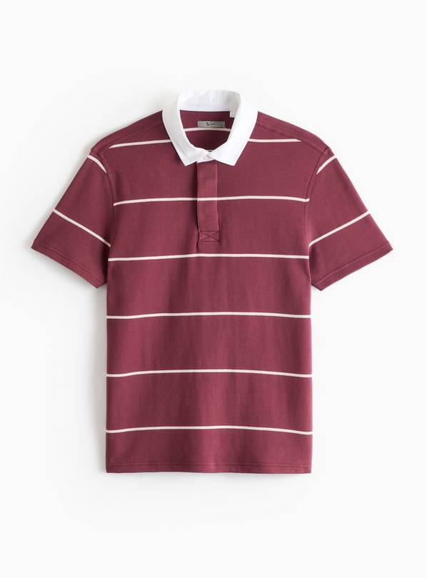 Red Stripe Short Sleeve Rugby Polo Shirt  S